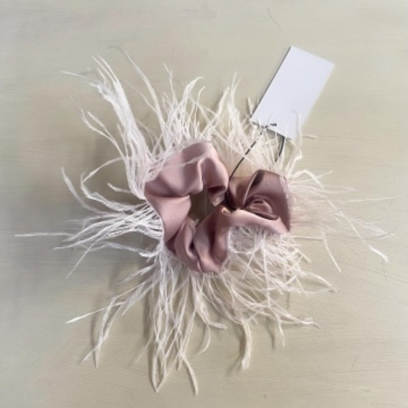 Feather Hair Scrunchie