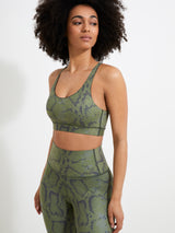 Sports bra - Olive snake