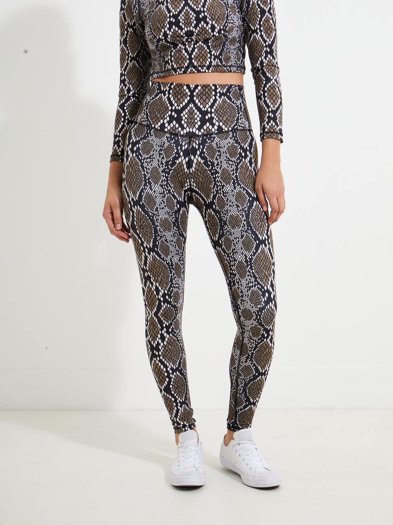 High Rise Legging - Neutral Snake