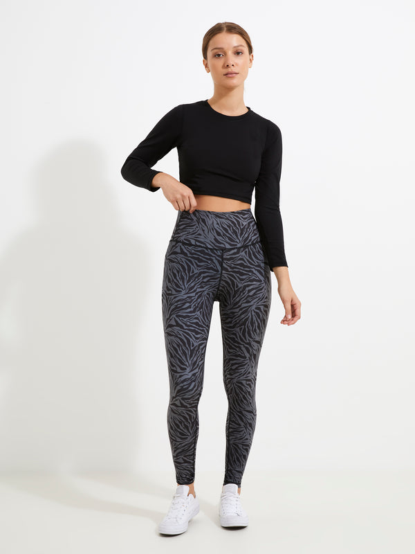 High Rise Legging - Grey Tiger print