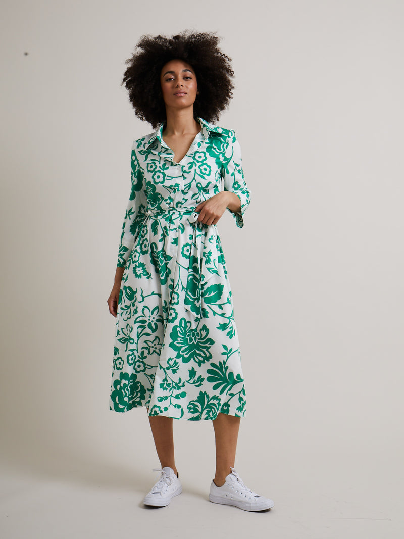 Gala floral dress - Emerald green print Lula-Ru Gala floral dress - Emerald green print Lula-Ru