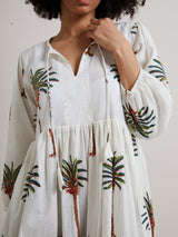 Palm Tree Printed Cotton Dress